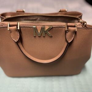 Michael Kors Brown Satchel with Gold Accents